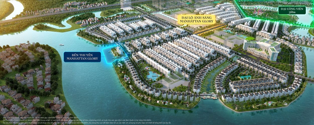 Bản thiết kế Đại lộ Ánh sáng và Bến thuyền cao cấp nằm tại vị trí trung tâm của Đại đô thị Vinhomes Grand Park.
