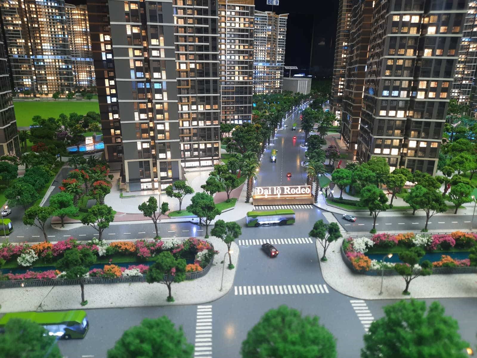 Cận cảnh đại lộ Rodeo tại sa bàn The Beverly Solari.