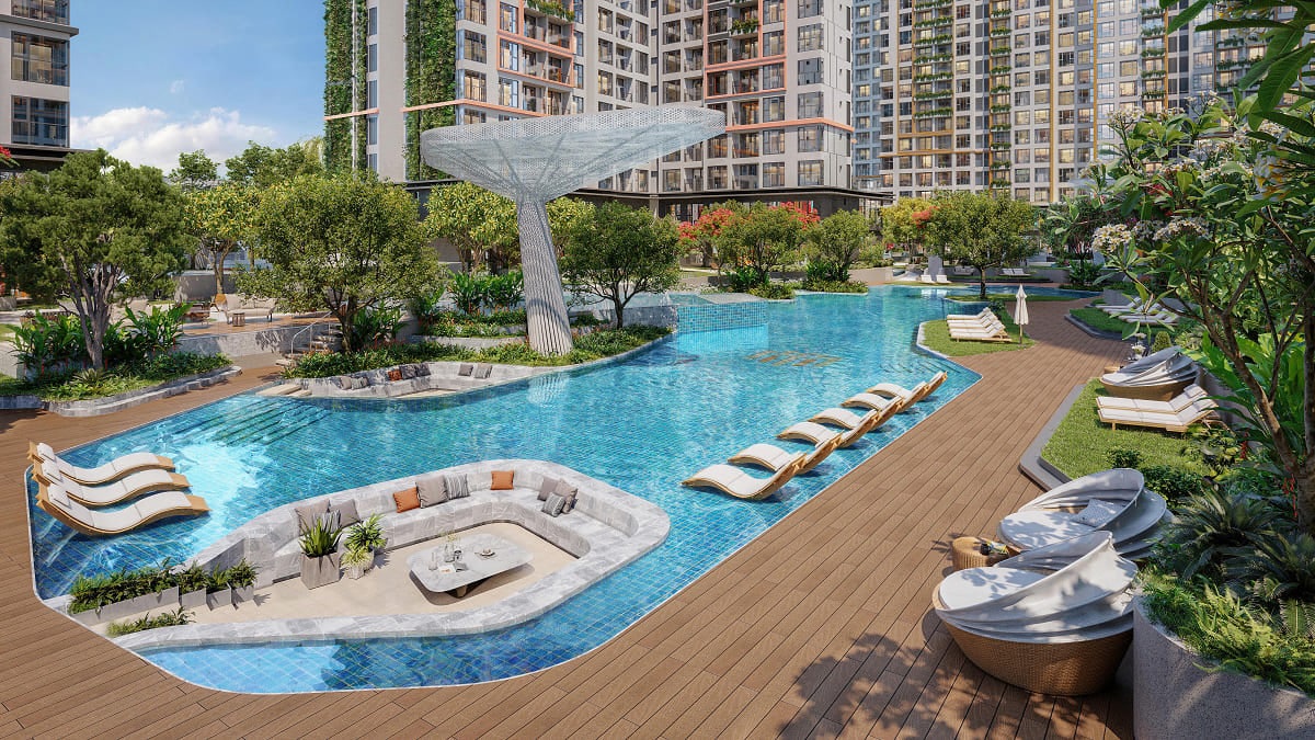 Hồ bơi phi thuyền dài 65 m tại Lumière Boulevard.