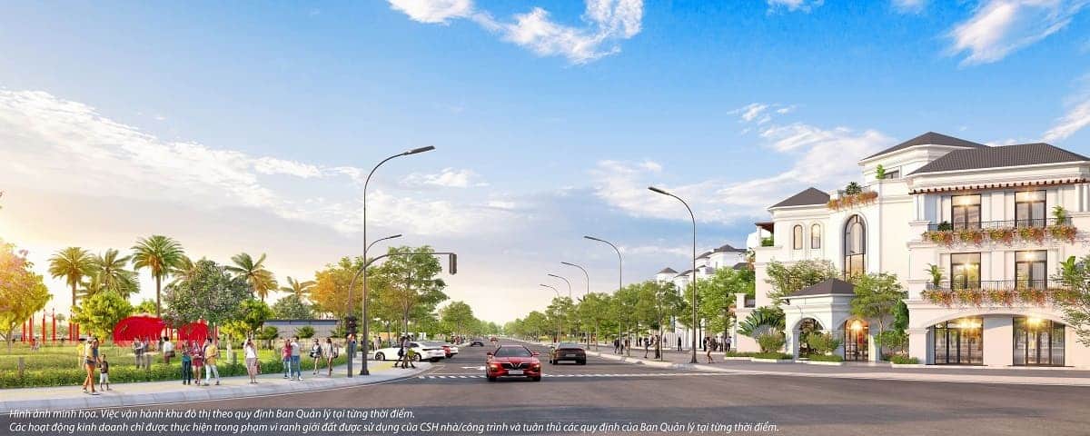 Phối cảnh dãy biệt thự The Manhattan bên trong Vinhomes Grand Park.