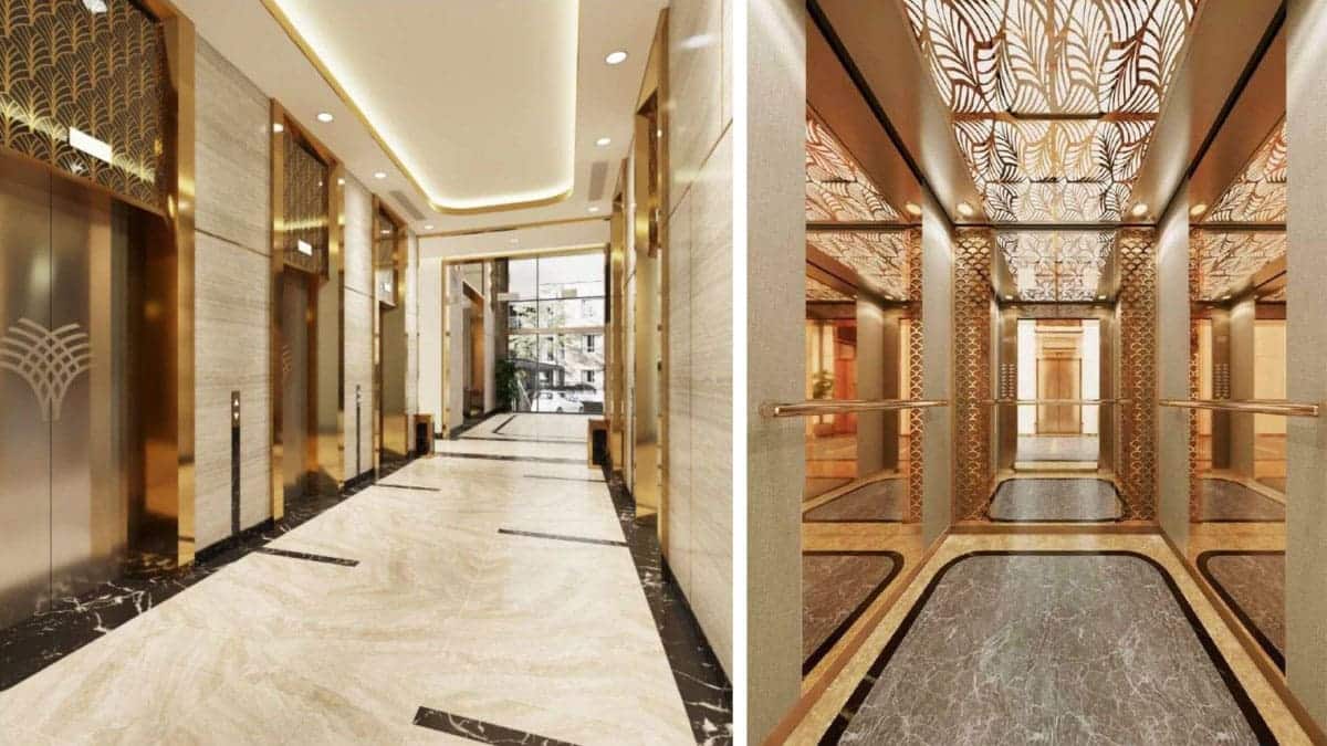 Phối cảnh sảnh thang máy tại The Beverly.