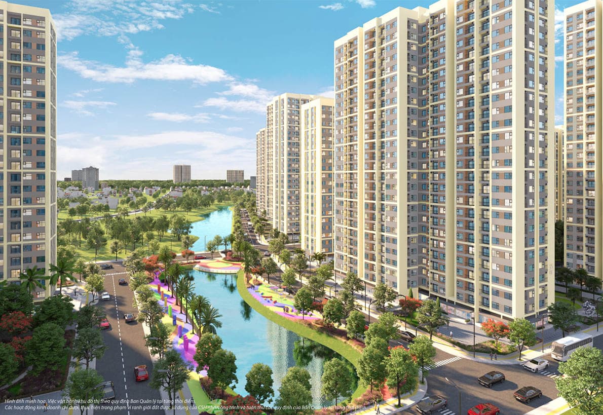 Phối cảnh tiện cảnh nội khu tại dự án Đại đô thị Vinhomes Grand Park.
