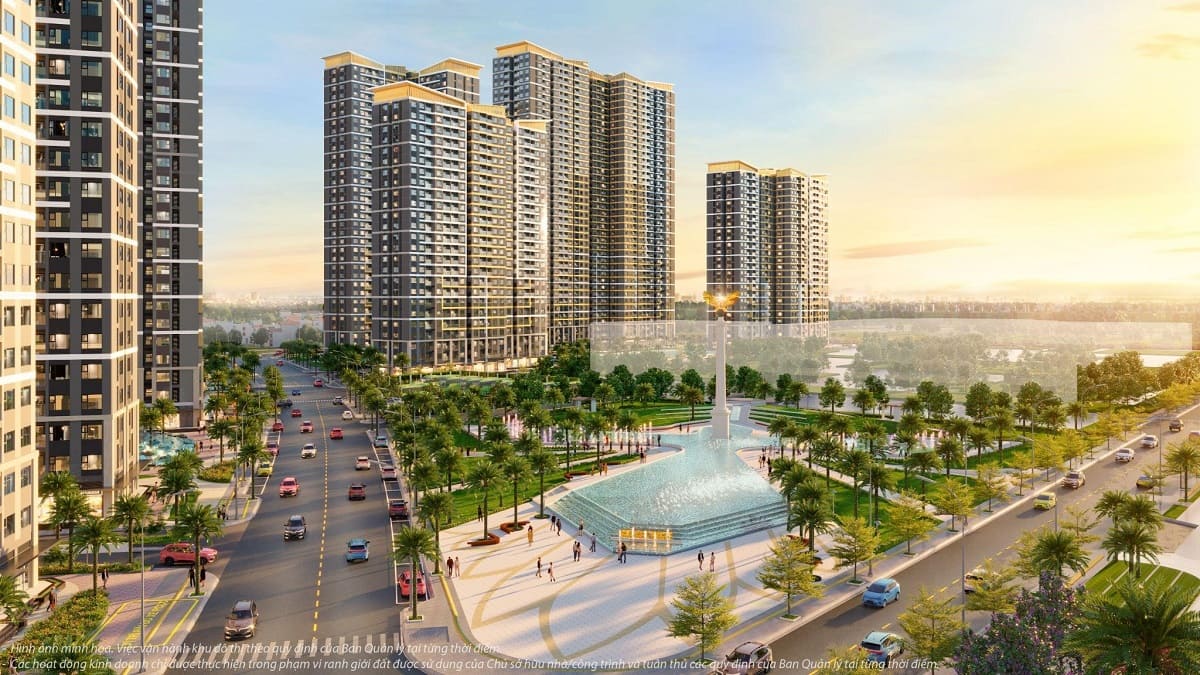 Tiện ích quảng trường trung tâm tại The Beverly Solari.