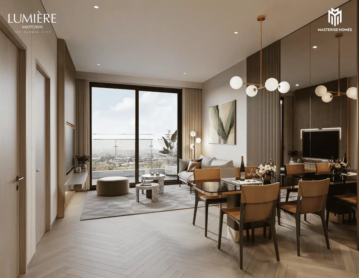 Không gian sống sang trọng tại LUMIÈRE Midtown với thiết kế hiện đại và nội thất cao cấp.