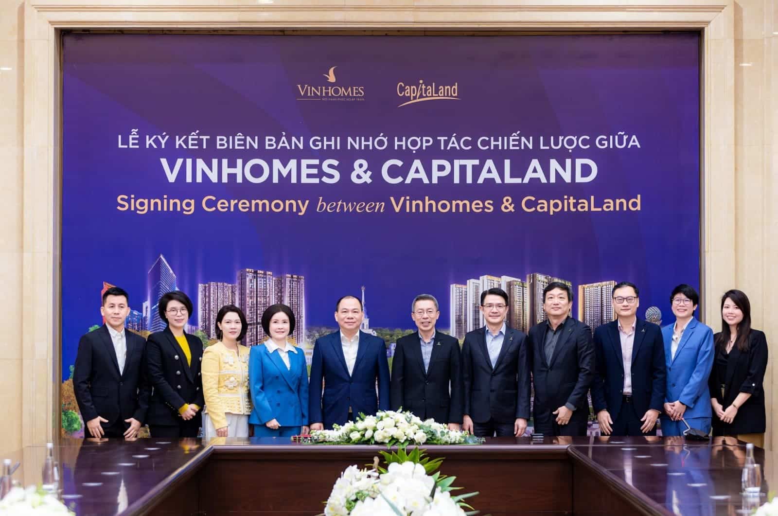 Lễ ký kết hợp tác chiến lược giữa Vinhomes và CapitaLand phát triển dự án The Fullton CapitaLand tại Hà Nội.